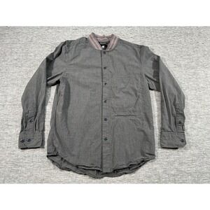 G-Star Raw Bomber Collar Shirt Mens Medium Grey Long Sleeve Single Welt Pocket